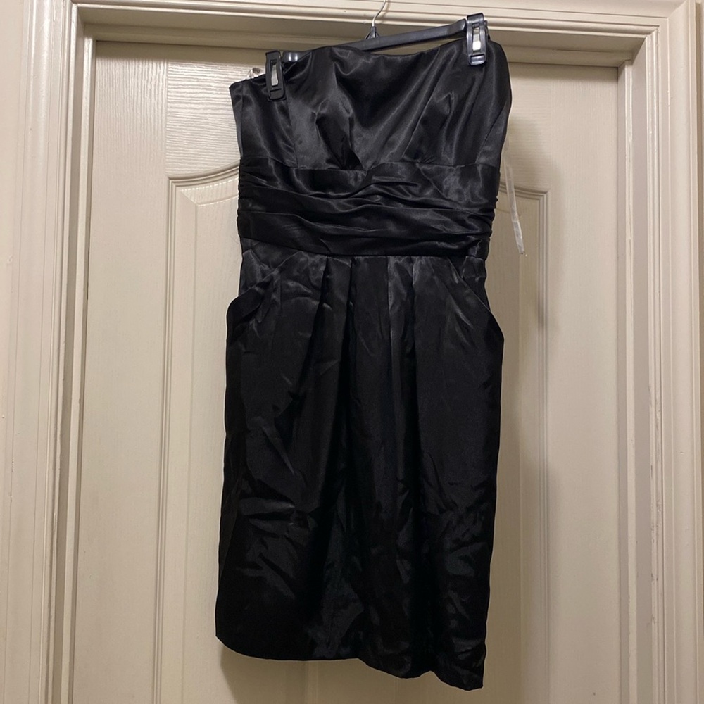 Strapless black dress